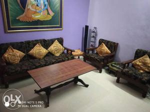 Sofa set 3+2. and centre table made of sagwan and