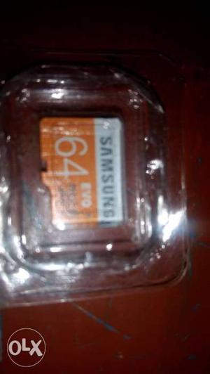 White And Orange Samsung 64 Micro SD Card