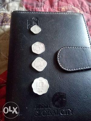 1, Two 5, And One 10 Indian Paise Coins
