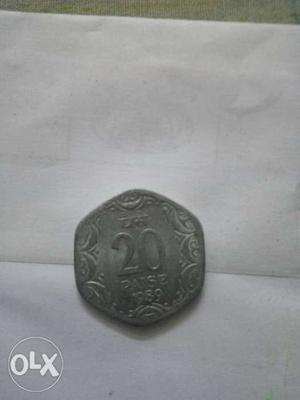Aluminum coin of 20 paisa