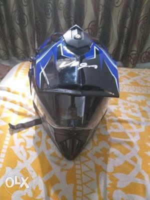 Black And Blue Vega Motocross Helmet