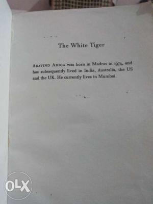 Novel: The White Tiger by Aravind Adiga