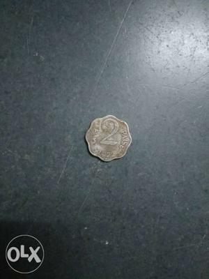 Old 2 paise silver coin