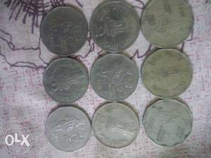 Old 2 rupees coins total 155 coins
