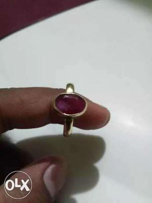 Red manik Stone with ring