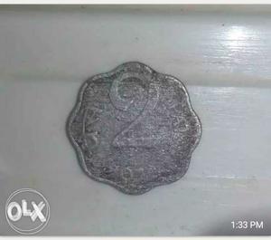 Scalloped Edge Silver 2 Indian Coin