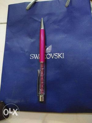 Swaroski Elements pink colored unsed pen