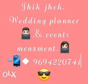 Wedding planner & events menezment