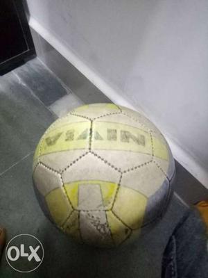 White And Yellow Nivia Soccer Ball