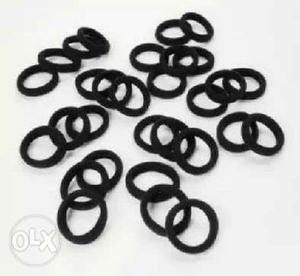 60pc black cotton hair bands