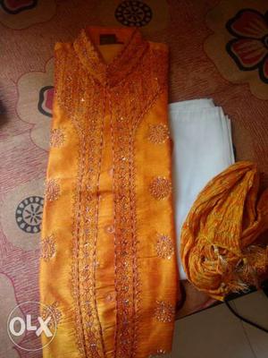 Awesome Orange Sherwani. Similar to new. Size 10. for 