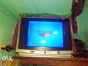 Black And Gray CRT TV