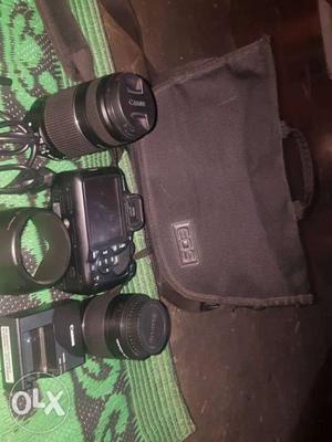 Black canon DSLR Camera With double Lens