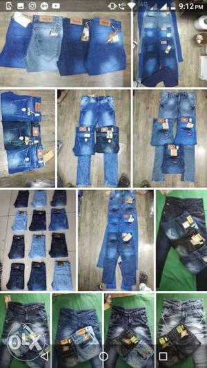 Blue And White Denim Jeans Collage