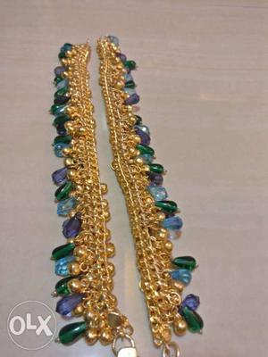 Blue, Green, And Brown Beaded Necklace