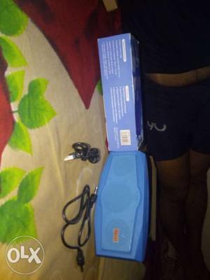 Blue Portable Speaker With Box