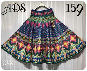 Blue, Red, And Green Tribal Print Skirt