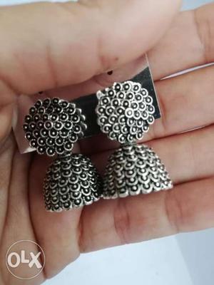 Brand new German silver jhumka earrings