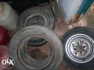 Four Black Auto Wheel With Tires