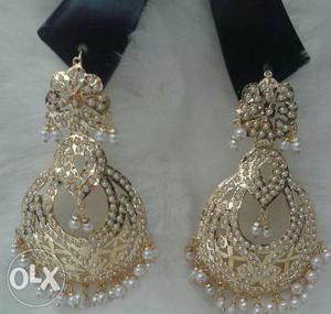 Gold plated Jadao earings. exclusive