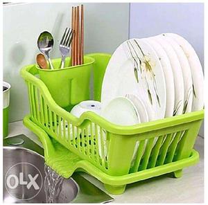 Green Plastic Dish Drying Rack