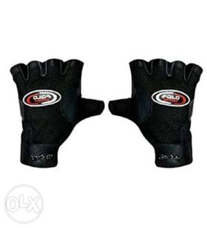 Gym Gloves (Leather) Black - Free Size (New-Unused)