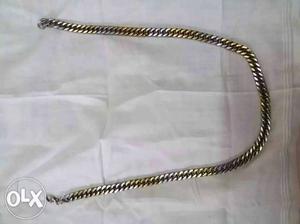Men gold and silver neck stainless steel chain
