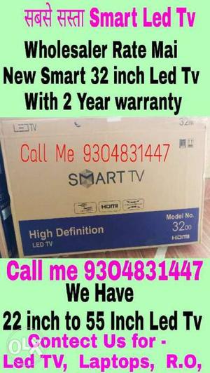New Led TV With 2 Year Warranty. And Seal Pack.