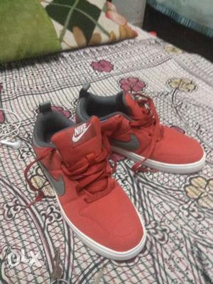 Pair Of Red Nike High-top Sneakers brand new