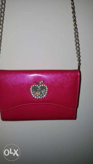 Pink party sling bag brand new pink coloured