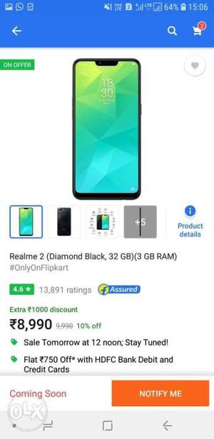 Realme  New seal pack. Price negotiable.