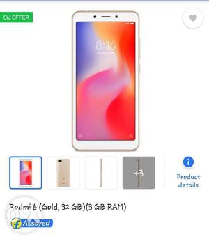 Redmi 6 gold colour Seal pack
