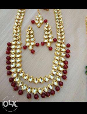 White, Red, And Yellow Beaded Necklace