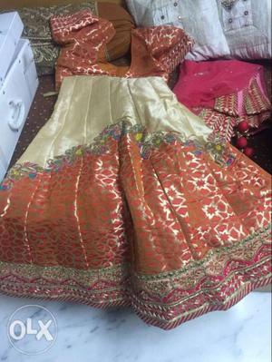 Women's Red And Gold-colored lehnga