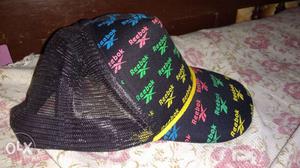 Black And Green Floral Cap