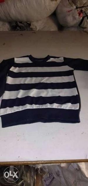Blue And White Striped Sweater more colour