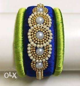 Blue, Green, And Yellow Beaded Bracelet