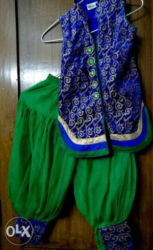 Blue and green salwar suit for girls... size 24.