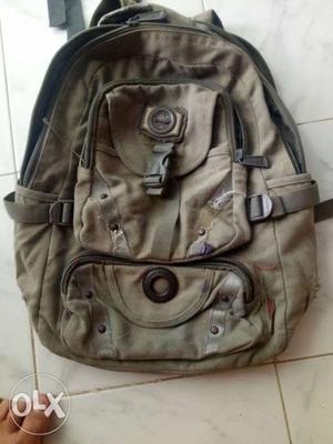 Brown And Gray Camouflage Backpack