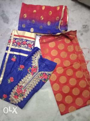 Cotton top with front & back full work banaras