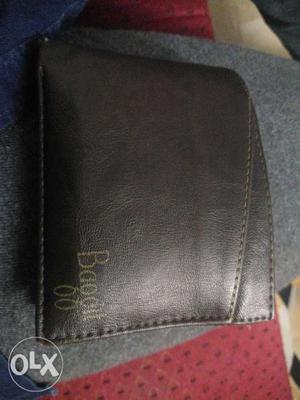 Gray Leather Bi-fold Wallet