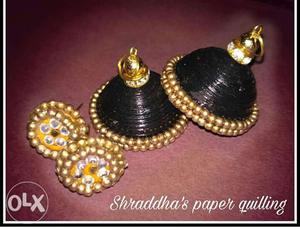 Paper quilled zhumkas, light weight, adorable