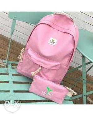 Pink And White Jansport Backpack