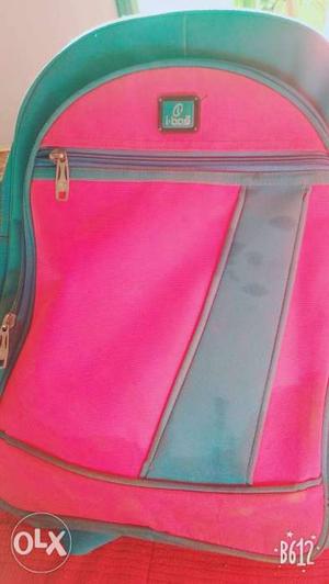Pink, Gray, And Teal Backpack