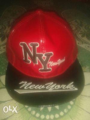 Red And Black New York Yankees Fitted Cap