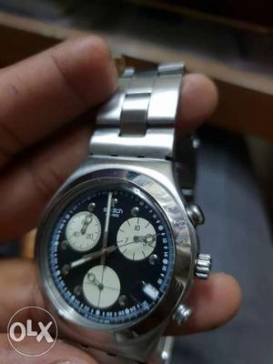 SWATCH CHRNOGRAPH Round Silver-colored Chronograph Watch