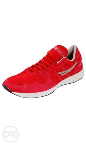 Unpaired Red And White Nike Low-top Sneaker