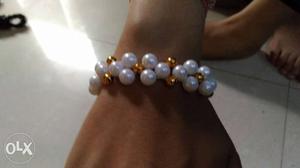 White And Brown Beaded Bracelet