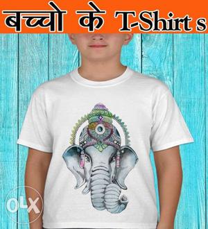 White And Gray Lord Ganesha-graphic Shirt