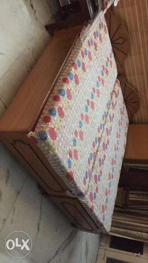 2 Teakwood single beds with storage & matress